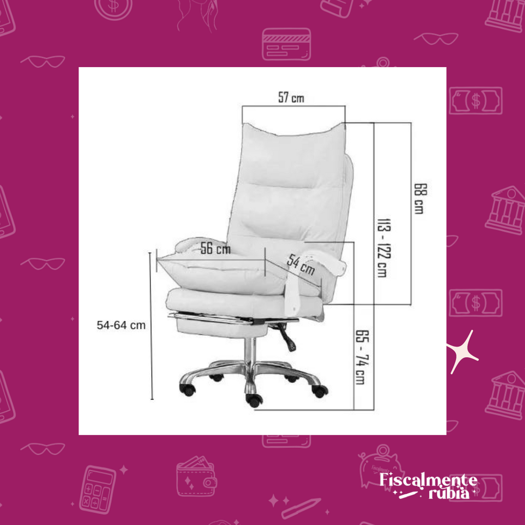 Silla para oficina Rosa "Fiscalmenterubia"